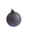 Set 6 Globuri de Crăciun Lila 6 cm, Plastic Sclipici