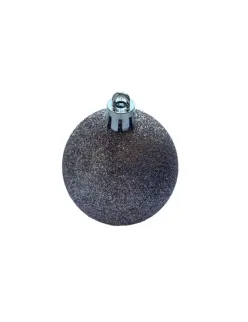Set 6 Globuri de Crăciun Lila 6 cm, Plastic Sclipici